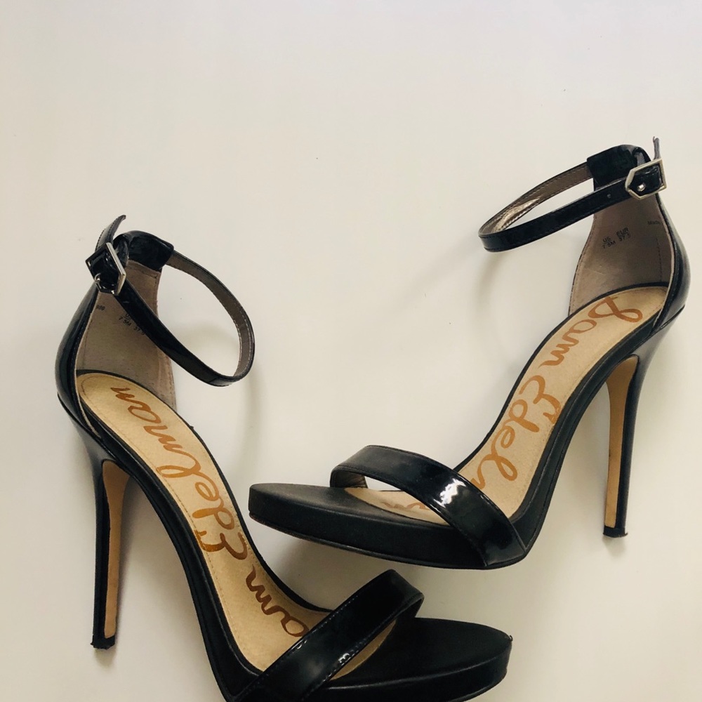 Sam Edelman Ankle Strap Black Patent
